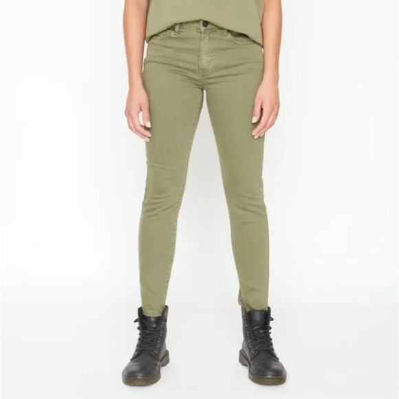 Sandrine Rose x Free People Army Green Skinny Jeans Size 27 - Picture 1 of 7